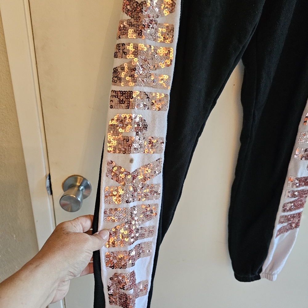 Victoria Secret Pink sequined sweat suit. Sweatshirt is small pants xs. - Picture 8 of 16